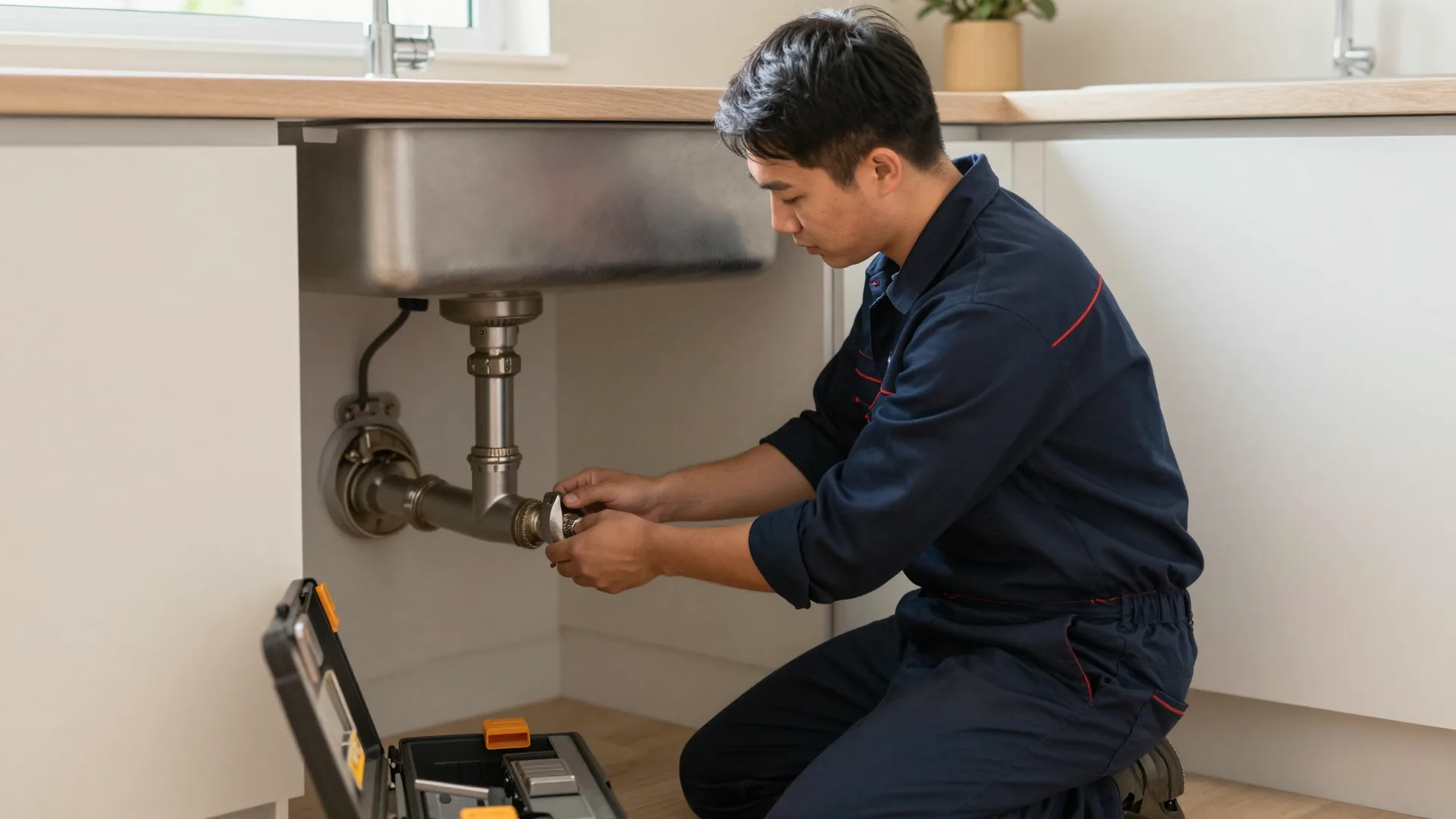 Harbor Point Plumbing technician servicing a home system